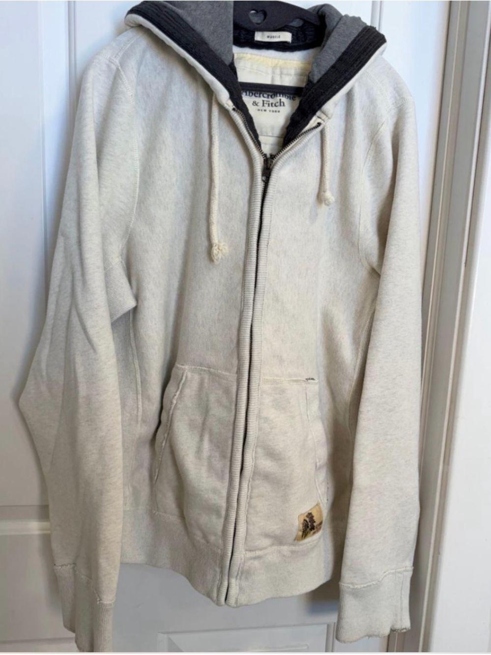 Y2K Abercrombie & Fitch Hoodie XXL Native Head Patch Full Zip